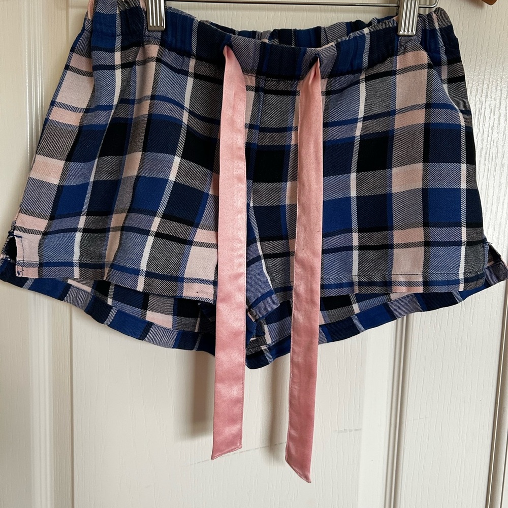 Old Navy Blue and White Plaid Lounge Shorts